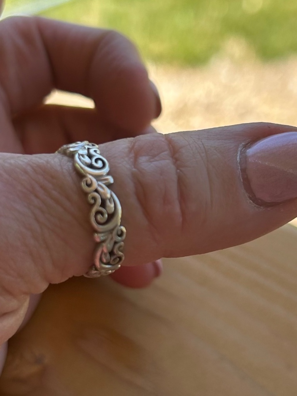 925 Silver Floral Thumb ring size 9